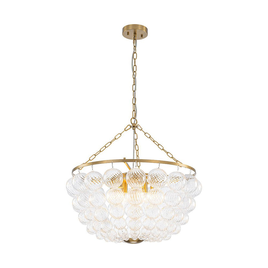 Farmhouze Light - Art Deco Glam Cascading Swirled Glass Bubble Chandelier - Chandelier - 23.6 in - 