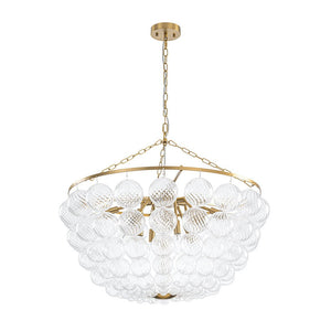Farmhouze Light - Art Deco Glam Cascading Swirled Glass Bubble Chandelier - Chandelier - 23.6 in - 