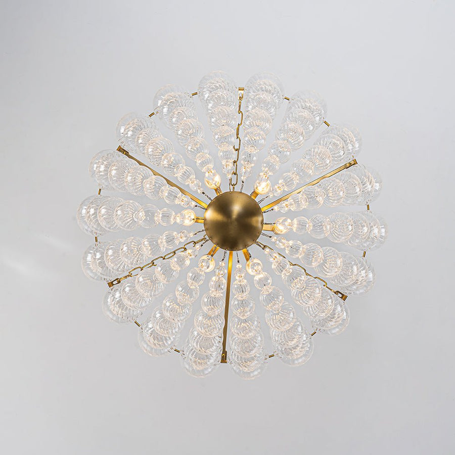 Farmhouze Light - Art Deco Glam Cascading Swirled Glass Bubble Chandelier - Chandelier - 23.6 in - 