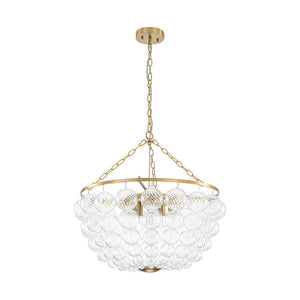 Farmhouze Light - Art Deco Glam Cascading Swirled Glass Bubble Chandelier - Chandelier - 23.6 in - 