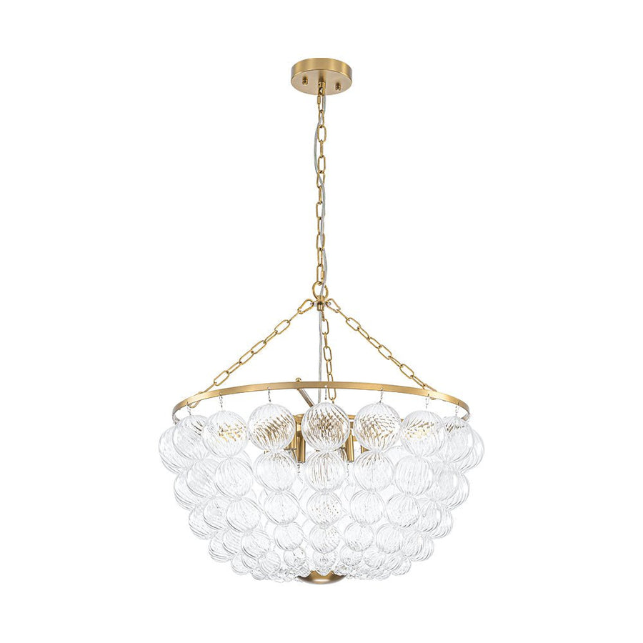 Farmhouze Light - Art Deco Glam Cascading Swirled Glass Bubble Chandelier - Chandelier - 23.6 in - 