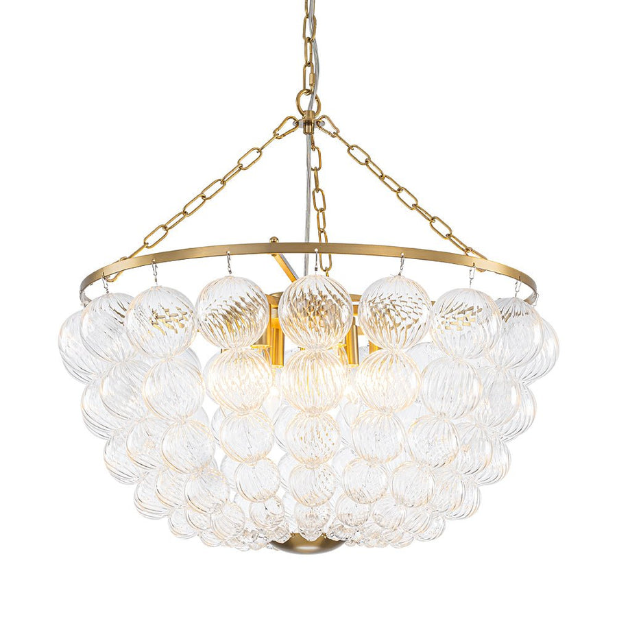 Farmhouze Light - Art Deco Glam Cascading Swirled Glass Bubble Chandelier - Chandelier - 23.6 in - 