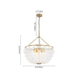 Farmhouze Light - Art Deco Glam Cascading Swirled Glass Bubble Chandelier - Chandelier - 23.6 in - 