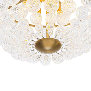 Farmhouze Light - Art Deco Glam Cascading Swirled Glass Bubble Chandelier - Chandelier - 23.6 in - 