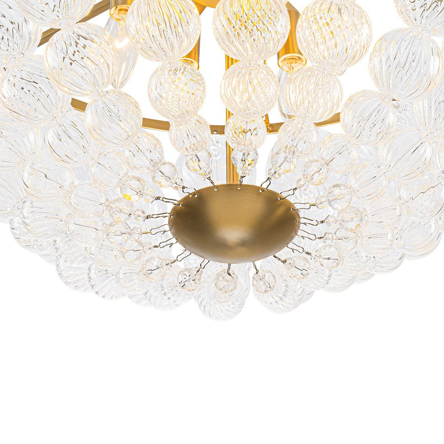 Farmhouze Light - Art Deco Glam Cascading Swirled Glass Bubble Chandelier - Chandelier - 23.6 in - 