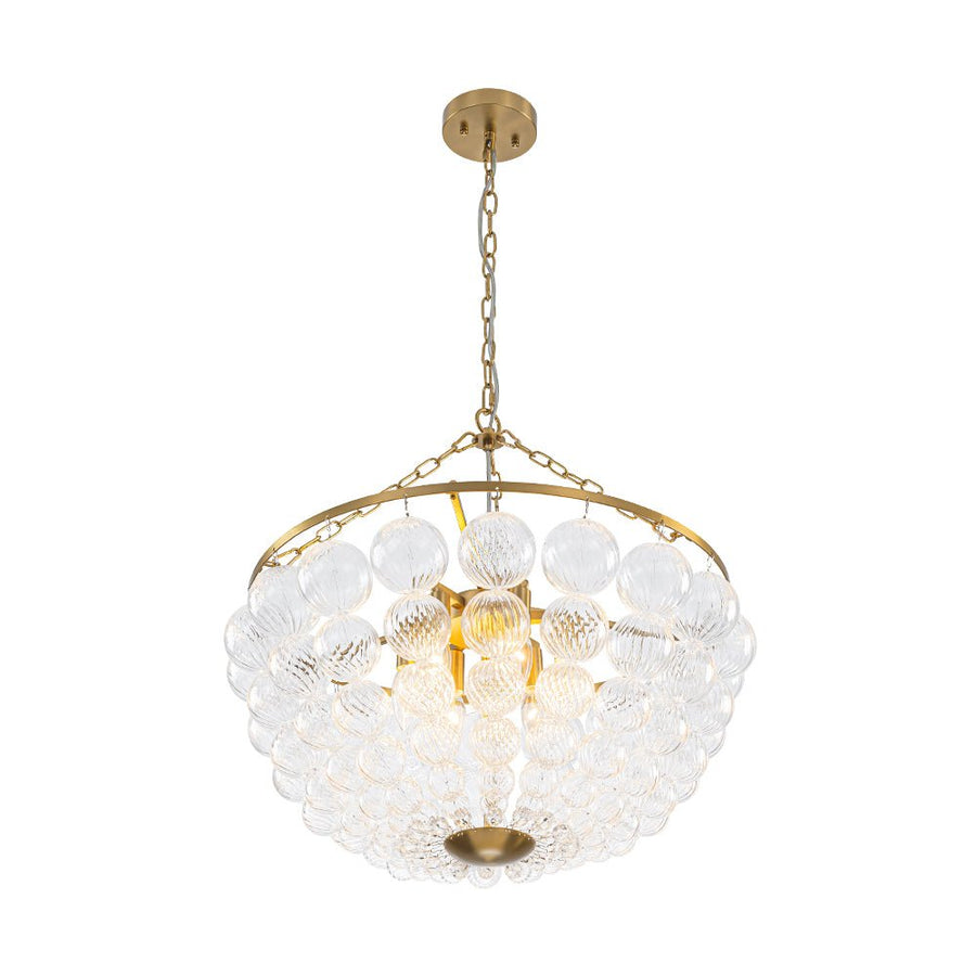 Farmhouze Light - Art Deco Glam Cascading Swirled Glass Bubble Chandelier - Chandelier - 23.6 in - 