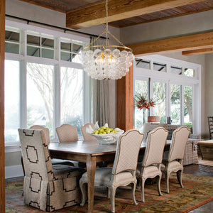 Farmhouze Light - Art Deco Glam Cascading Swirled Glass Bubble Chandelier - Chandelier - 23.6 in - 