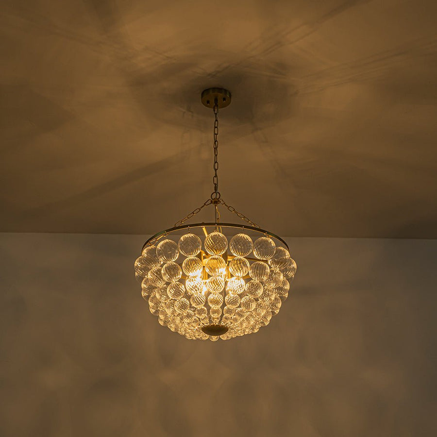 Farmhouze Light - Art Deco Glam Cascading Swirled Glass Bubble Chandelier - Chandelier - 23.6 in - 