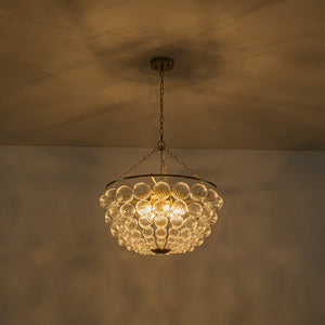 Farmhouze Light - Art Deco Glam Cascading Swirled Glass Bubble Chandelier - Chandelier - 23.6 in - 