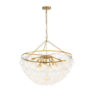 Farmhouze Light - Art Deco Glam Cascading Swirled Glass Bubble Chandelier - Chandelier - 31.5 in - 