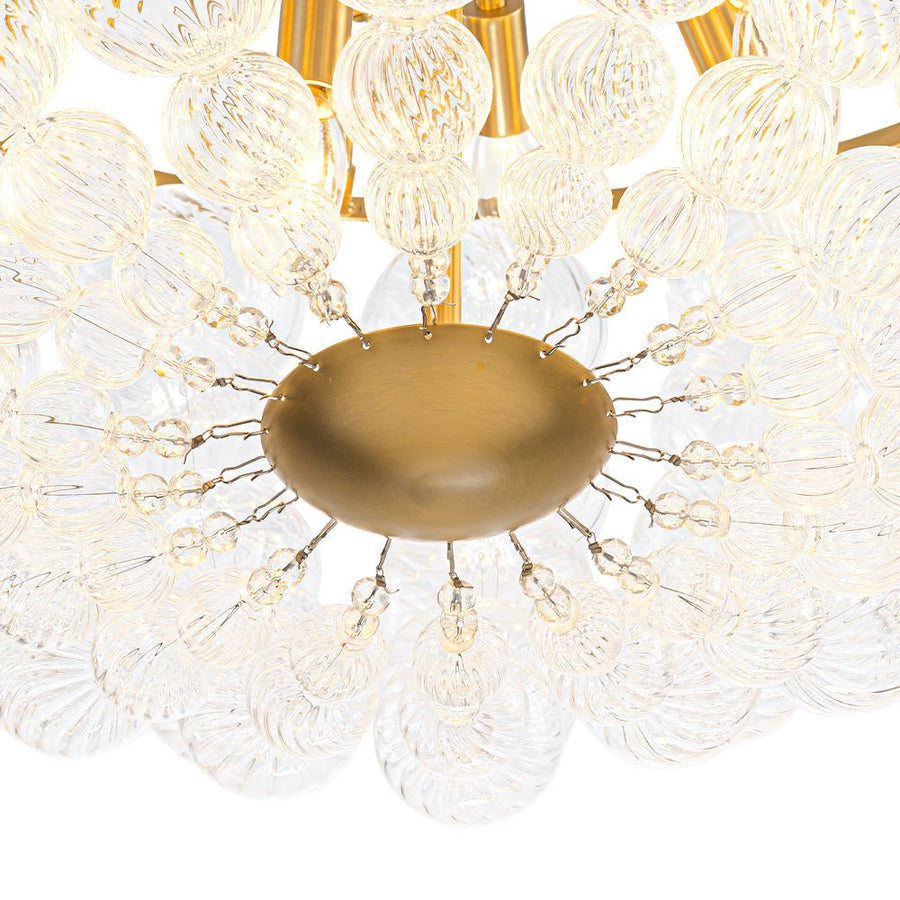Farmhouze Light - Art Deco Glam Cascading Swirled Glass Bubble Chandelier - Chandelier - 31.5 in - 