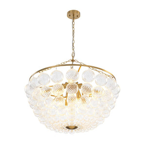 Farmhouze Light - Art Deco Glam Cascading Swirled Glass Bubble Chandelier - Chandelier - 31.5 in - 