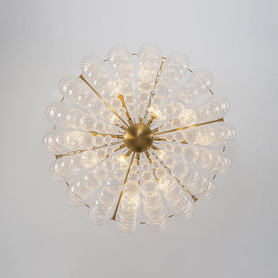 Farmhouze Light - Art Deco Glam Cascading Swirled Glass Bubble Chandelier - Chandelier - 31.5 in - 