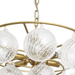 Load image into Gallery viewer, Farmhouze Light - Art Deco Glam Tiered Swirled Glass Globe Bubble Chandelier - Chandelier - Brass - 
