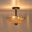 Load image into Gallery viewer, Farmhouze Light-Art Deco Honey Amber Glass Floral Cage Semi Flush Mount-Ceiling Light-11.8 in-

