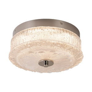 Farmhouze Light - Baroque Chrome Ice Textured Glass LED Flush Mount - Ceiling Light - Chrome - 