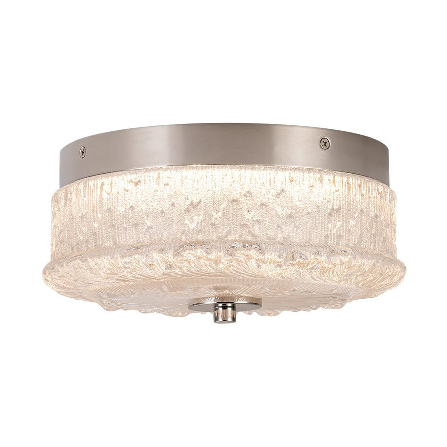 Farmhouze Light - Baroque Chrome Ice Textured Glass LED Flush Mount - Ceiling Light - Chrome - 