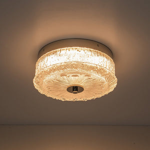 Farmhouze Light - Baroque Chrome Ice Textured Glass LED Flush Mount - Ceiling Light - Chrome - 