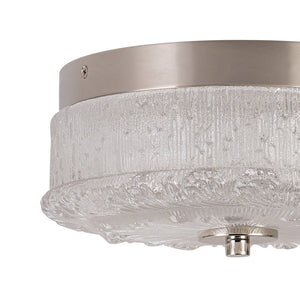 Farmhouze Light - Baroque Chrome Ice Textured Glass LED Flush Mount - Ceiling Light - Chrome - 