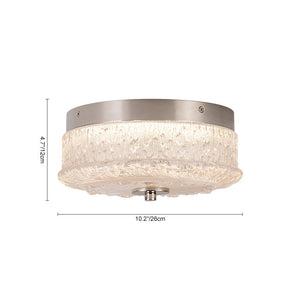 Farmhouze Light - Baroque Chrome Ice Textured Glass LED Flush Mount - Ceiling Light - Chrome - 