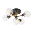 Load image into Gallery viewer, Farmhouze Light - Black Brass 5 - Light Glass Globe Sputnik Semi Flush Mount - Ceiling Light - Clear Glass - 
