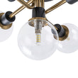 Load image into Gallery viewer, Farmhouze Light - Black Brass 5 - Light Glass Globe Sputnik Semi Flush Mount - Ceiling Light - Clear Glass - 
