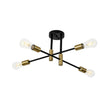 Load image into Gallery viewer, Farmhouze Light - Black Brass Linear Sputnik Semi Flush Mount Ceiling Light - Ceiling Light - 4 Bulbs - 
