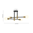 Load image into Gallery viewer, Farmhouze Light - Black Brass Linear Sputnik Semi Flush Mount Ceiling Light - Ceiling Light - 4 Bulbs - 

