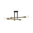 Load image into Gallery viewer, Farmhouze Light - Black Brass Linear Sputnik Semi Flush Mount Ceiling Light - Ceiling Light - 4 Bulbs - 
