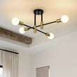 Load image into Gallery viewer, Farmhouze Light - Black Brass Linear Sputnik Semi Flush Mount Ceiling Light - Ceiling Light - 4 Bulbs - 
