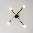 Load image into Gallery viewer, Farmhouze Light - Black Brass Linear Sputnik Semi Flush Mount Ceiling Light - Ceiling Light - 4 Bulbs - 
