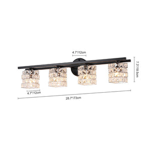 Farmhouze Light - Black Chrome Crystal Accented Bathroom Vanity Wall Light - Wall Sconce - 3 Bulbs - 