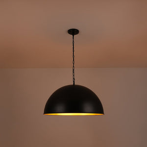 Farmhouze Light - Black Gold Industrial Oversized Metal Dome Pendant Light - Pendant - 23 in - 