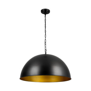 Farmhouze Light - Black Gold Industrial Oversized Metal Dome Pendant Light - Pendant - 23 in - 