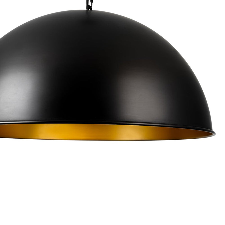 Farmhouze Light - Black Gold Industrial Oversized Metal Dome Pendant Light - Pendant - 23 in - 