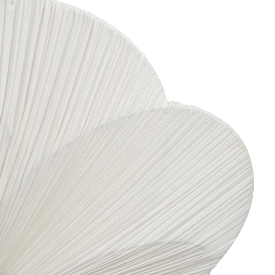 Farmhouze Light - Bohemian Round Ribbed Ivory Fabric Bloom Semi Flush Light - Ceiling Light - Ivory - 