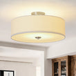 Load image into Gallery viewer, Farmhouze Light - Bohemian Tiered Fabric Drum Cage Semi Flush Mount Light - Ceiling Light - 1 - Tier/Nickel - 
