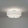 Load image into Gallery viewer, Farmhouze Light - Bohemian Tiered Fabric Drum Cage Semi Flush Mount Light - Ceiling Light - 2 - Tier/Nickel - 
