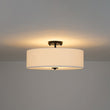 Load image into Gallery viewer, Farmhouze Light - Bohemian Tiered Fabric Drum Cage Semi Flush Mount Light - Ceiling Light - 2 - Tier/Nickel - 
