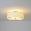 Load image into Gallery viewer, Farmhouze Light - Bohemian Tiered Fabric Drum Cage Semi Flush Mount Light - Ceiling Light - 2 - Tier/Nickel - 
