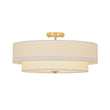 Load image into Gallery viewer, Farmhouze Light - Bohemian Tiered Fabric Drum Cage Semi Flush Mount Light - Ceiling Light - 2 - Tier/Nickel - 
