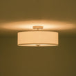 Load image into Gallery viewer, Farmhouze Light - Bohemian Tiered Fabric Drum Cage Semi Flush Mount Light - Ceiling Light - 2 - Tier/Nickel - 

