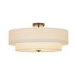 Load image into Gallery viewer, Farmhouze Light - Bohemian Tiered Fabric Drum Cage Semi Flush Mount Light - Ceiling Light - 2 - Tier/Nickel - 
