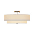 Load image into Gallery viewer, Farmhouze Light - Bohemian Tiered Fabric Drum Cage Semi Flush Mount Light - Ceiling Light - 2 - Tier/Nickel - 
