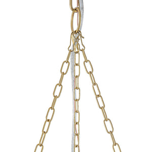 Farmhouze Light - Bohemian White Fabric Round Scalloped Cage Pendant - Chandelier - Ivory - 