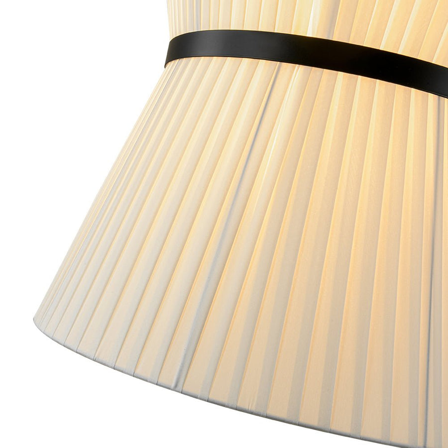 Farmhouze Light - Boho 2 - Tier Pleated White Fabric Lantern Pendant Light - Chandelier - 19.7 in - 
