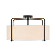 Load image into Gallery viewer, Farmhouze Light-Boho 4-Light Fabric Drum Cage Semi Flush Ambient Lighting-Ceiling Light-Black Finish-
