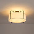 Load image into Gallery viewer, Farmhouze Light-Boho 4-Light Fabric Drum Cage Semi Flush Ambient Lighting-Ceiling Light-Black Finish-

