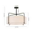 Load image into Gallery viewer, Farmhouze Light-Boho 4-Light Fabric Drum Cage Semi Flush Ambient Lighting-Ceiling Light-Black Finish-

