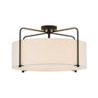 Load image into Gallery viewer, Farmhouze Light-Boho 4-Light Fabric Drum Cage Semi Flush Ambient Lighting-Ceiling Light-Black Finish-
